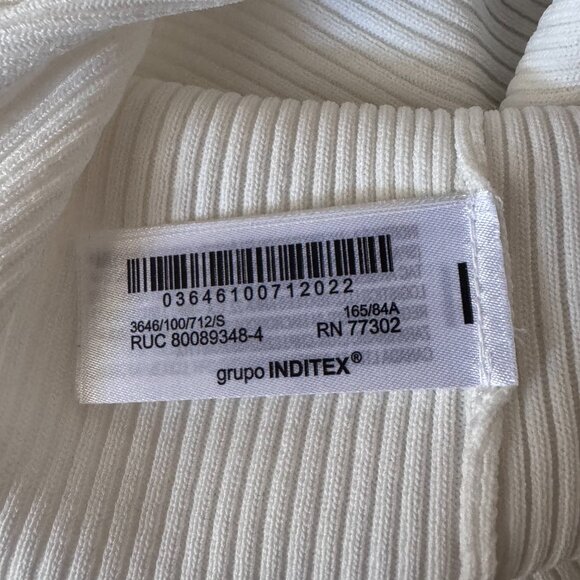 NWOT Zara Cropped Knit Cardigan Woman's sz S Cream Textured Snap Buttons - Picture 8 of 9